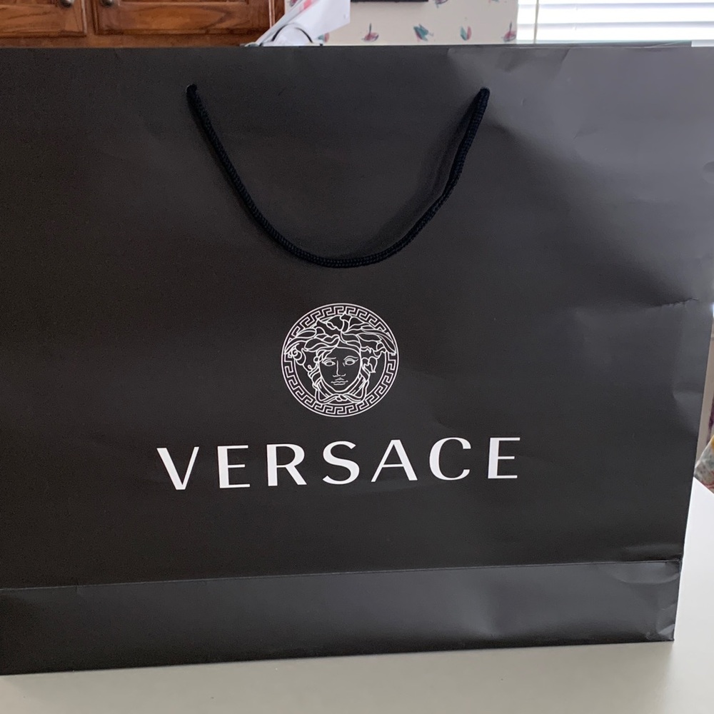 Versace Black and White Logo Bag